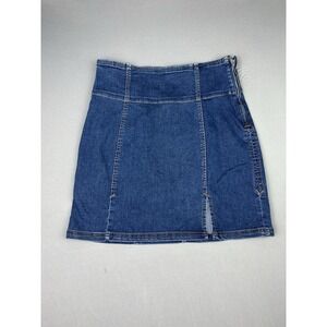 Free People Women's 8 Denim Retro Mini Skirt